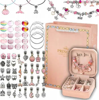 Obraz SADA NA VÝROBU NÁRAMKŮ A NÁHRDELNÍKŮ CHARMS KORÁLKY 72 DÍLŮ