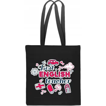 Nákupní taška EKO Bavlněná taška černá ke Dni učitelů angličtiny TT_746