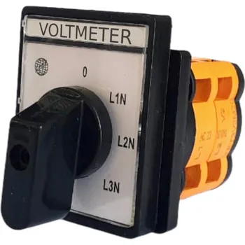 vypínač Přepínání voltmetru 0-L1N-L2N-L3N otočný vačkový paketový spínač WOLTOMETR 25A
