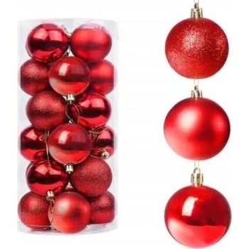 Vánoční dekorace VÁNOČNÍ BAŇKY NA STROMEČEK DEKORACE VÁNOČNÍ VÁNOČNÍ KOULE 20 KS SADA NEROZBITNÉ S PŘÍVĚSKEM