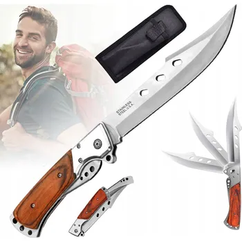 Kuchyňský nůž SKLÁDACÍ NŮŽ PRO PŘEŽITÍ V DIVOČINĚ 14 CM OCEL 440C PRO TURISTIKU