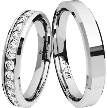 Prsten Auris White - lesklé snubní prsteny z bílého zlata