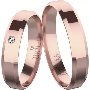 Prsten Odeta Red - lesklé snubní prsteny se zkosením