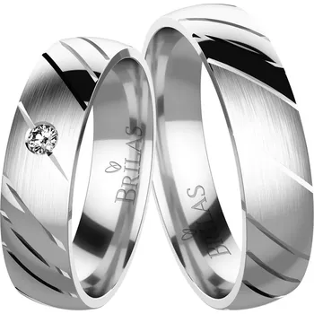 Prsten Dorian White - ryté snubní prsteny z bílého zlata