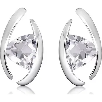 Náušnice Bojana S White Topaz - stříbrné náušnice s bílým topazem