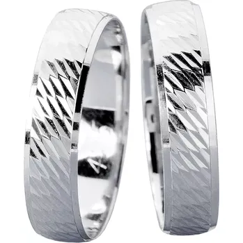 Prsten Baxy White - zajímavé lesklé zlaté snubní prsteny v bílé barvě