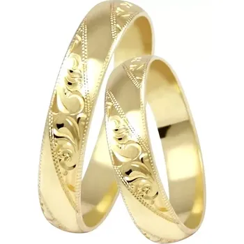 Prsten Ines Gold - snubáky zdobené ručním rytím