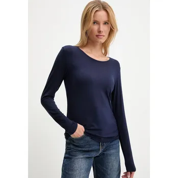 Pánské tričko Tričko s dlouhým rukávem a hedvábím Answear.LAB ASC1309.fos námořnická modř 59X, vel. XXL