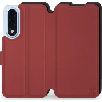 Pouzdro na mobilní telefon Flipové pouzdro Mobiwear Semiš - OnePlus Nord 5 - Cihlové & Černé (Knížkové semišové flip pouzdro, obal, kryt na mobil OnePlus Nord 5 - Cihlové & Černé, materiál semiš + TPU, ochrana 360°, stojánek, silikonová vanička, magnetické zavírání)