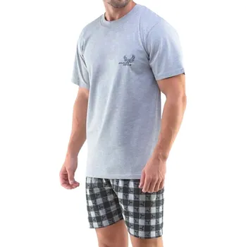 Pánské pyžamo Gina pánské pyžamo doprodej V-79098 Šedá Vel. L