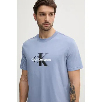 Oblečení a móda Bavlněné tričko Calvin Klein Jeans J30J327471 modrá 95X, vel. S
