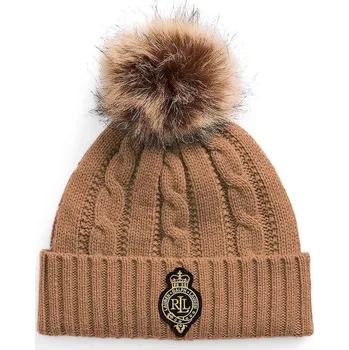Čepice Čepice s příměsí vlny Lauren Ralph Lauren hnědá barva, 454P04455 01A, vel. ONE SIZE