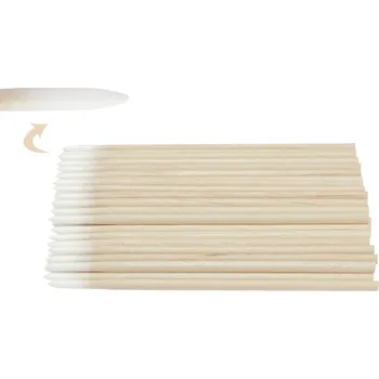 NANI Dřevěné tyčinky na nehty s bavlnou – 100 ks