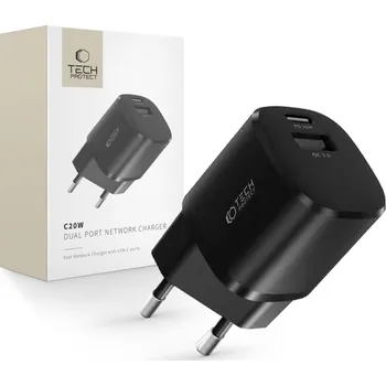Síťová nabíječka C20W Mini 2-Port Network Charger PD20W/QC3.0 Černá