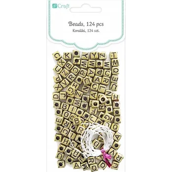 Dětské navlékací korálky Korálky zlaté písmenka DpCraft GRKO-021 124 ks