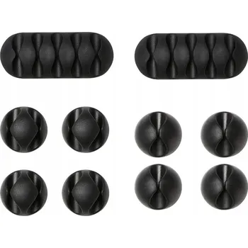 Bezpečnostní kamera SADA ČERNÝCH SAMOLEPICÍCH DRŽÁKŮ ORGANIZÉRŮ KLIPŮ NA KABELY A VODIČE