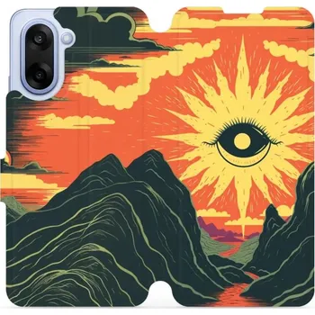 Pouzdro na mobilní telefon Flipové pouzdro Mobiwear - OnePlus Nord CE5 - VP55S Sluneční oko (Knížkové flip pouzdro, obal, kryt na mobil OnePlus Nord CE 5 - VP55S Sluneční oko, materiál Umělá kůže + TPU - ochrana 360°, stojánek, silikonová vanička, magnetické zavírání)