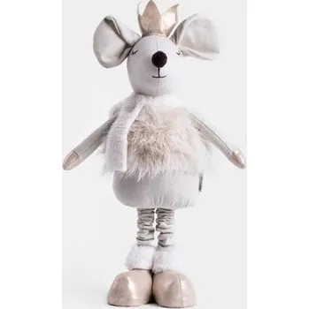 Vánoční figurka | DIXIE | stojící myš se zlatou korunkou 54 cm | 705441 Homla