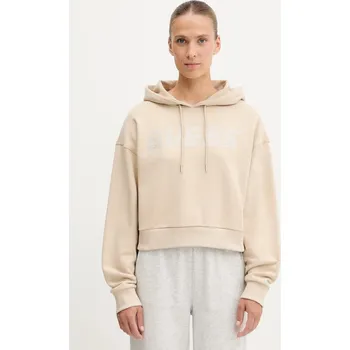 Dámská mikina Bavlněná mikina Guess PRIMULA dámská, černá barva, s kapucí, s aplikací, V5GQ09 KCRP0 V5GQ09.KCRP0 80X, vel. L