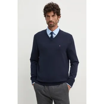 Pánský svetr Bavlněný svetr Tommy Hilfiger MW0MW14745 námořnická modř 59X, vel. M