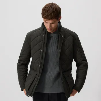 Dámský kabát Reserved - Prošívaná bunda se stojáčkem - tmavě zelená - 7096H-79X - 7096H-79X-M