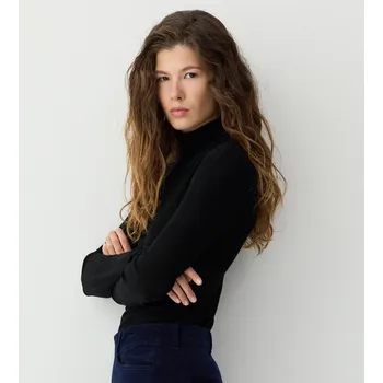 Dámský svetr Reserved - Rolák z&nbsp;merino vlny - černý - 457GX-99X - 457GX-99X-XL