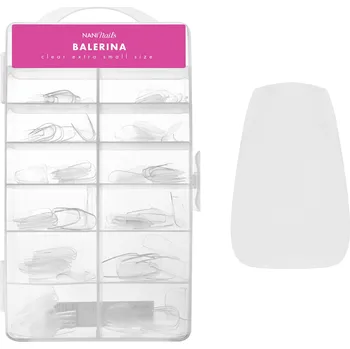 NANI gel tipy v boxu, 120 ks, 10 vel. - Balerina Clear, extra krátké