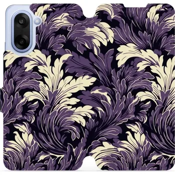 Pouzdro na mobilní telefon Flipové pouzdro Mobiwear - OnePlus Nord CE5 - VA46S Fialové rostliny (Knížkové flip pouzdro, obal, kryt na mobil OnePlus Nord CE 5 - VA46S Fialové rostliny, materiál Umělá kůže + TPU - ochrana 360°, stojánek, silikonová vanička, magnetické zavírání)