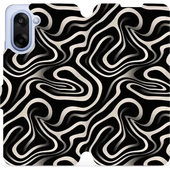Pouzdro na mobilní telefon Flipové pouzdro Mobiwear - OnePlus Nord CE5 - VA63S Vlnky a linky (Knížkové flip pouzdro, obal, kryt na mobil OnePlus Nord CE 5 - VA63S Vlnky a linky, materiál Umělá kůže + TPU - ochrana 360°, stojánek, silikonová vanička, magnetické zavírání)