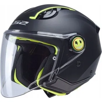 Helma na motorku LS2 OF622 FUNNY II MATNÁ ČERNÁ dětská otevřená přilba junior S (47-48cm)