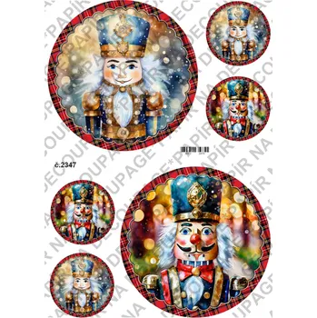 Umělecký papír Rýžový a soft papír na decoupage - Louskáček - KB2347 Materiál: Soft, Rozměr: A4