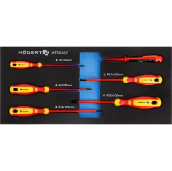 Šroubovák Sada šroubováků 1000V a zkoušečka napětí 6 ks, EVA kartuše