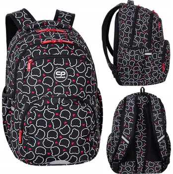 Školní batoh vícekomorový CoolPack bílý, černý, červený 26 l