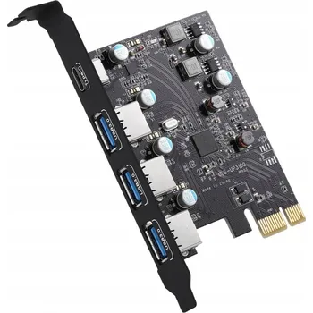 USB hub Řadič Adaptér Karta PCI-E USB-C + 3x USB 3.2 2x USB-C Gen 1 PCIe