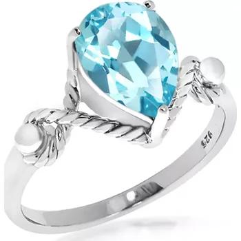 Prsten Lara S Blue Topaz - prsten ze stříbra s modrým topazem