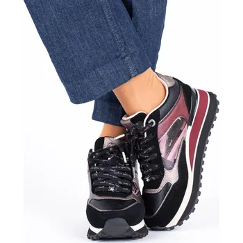 Dámské sandále Dámské vínovo-černé tenisky na platformě Anekke 41380-846 Velikost: 40