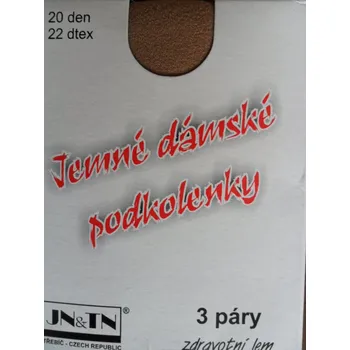 Dámské punčochy PODKOLENKY 2.5 20den -3páry JN-TN 1003-středně hnědé uni (podkolenky se zdravotním lemem)