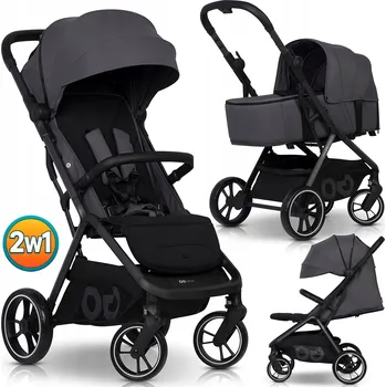 Kočárek EASY-GO ZOYA DĚTSKÝ KOČÁREK BARVA CLOUDY GRAY PŘÍSLUŠENSTVÍ - SADA 2V1