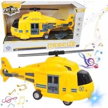 autíčko ZÁCHRANNÝ VRTULNÍK NA BATERIE SE SVĚTLEM A ZVUKY