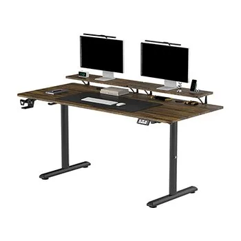 Pracovní stůl HIGHLANDER XXL BROWN s elektrickým nastavením výšky Lama Plus