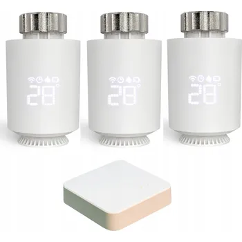 Hlavice pro radiátor Sada 3x Termostatická hlavice radiátoru TUYA Zigbee + Hub Gateway