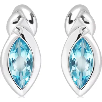 Náušnice Sostrata S Blue Topaz - stříbrné náušnice s modrým topazem