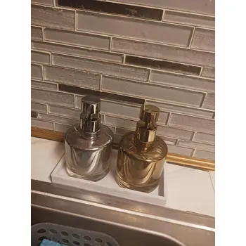 Obraz Ruční dávkovač mýdla stojací Suanti 411 ml šedý