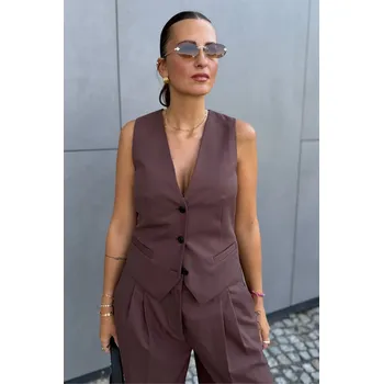 Dámská vesta Dámská vesta HUGO Aumara-2 50545278 hnědá Velikost: 34