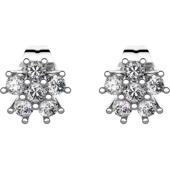 Náušnice Květa - stříbrné náušnice se zirkony