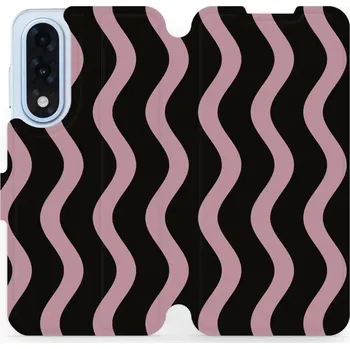 Pouzdro na mobilní telefon Flipové pouzdro Mobiwear - OnePlus Nord 5 - VA54S Fialové vlnky (Knížkové flip pouzdro, obal, kryt na mobil OnePlus Nord 5 - VA54S Fialové vlnky, materiál Umělá kůže + TPU - ochrana 360°, stojánek, silikonová vanička, magnetické zavírání)