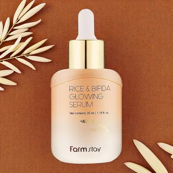 Pleťové sérum Farm Stay - Rice & Bifida Glowing Serum - Rozjasňující sérum s extraktem z rýže a bifida - 55 ml