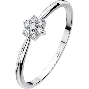 Prsten Dike White - prsten z bílého zlata ve tvaru kytičky