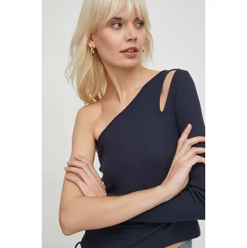 Pánské tričko Tričko s dlouhým rukávem Pepe Jeans JAMIE tmavomodrá barva, PL505846 59X, vel. S