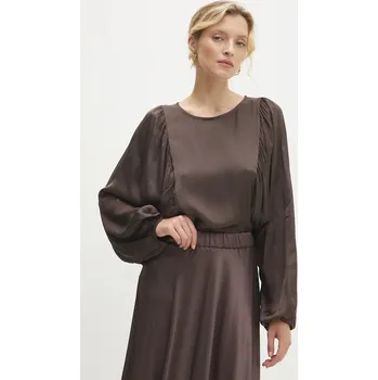 Dámská mikina Halenka Answear.LAB dámská, hnědá barva, hladká ms2036.ios 88X, vel. S/M